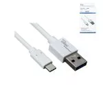 USB 3.1 C tipo kabelis - 3.0 A , baltas, dėžutė, 0,5 m Dinic Box, 5 Gb/s, 3A įkrovimas